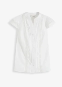 bonprix Blusen & Tuniken|Shirts & Tops^Blusentop aus reiner Baumwolle wollweiß