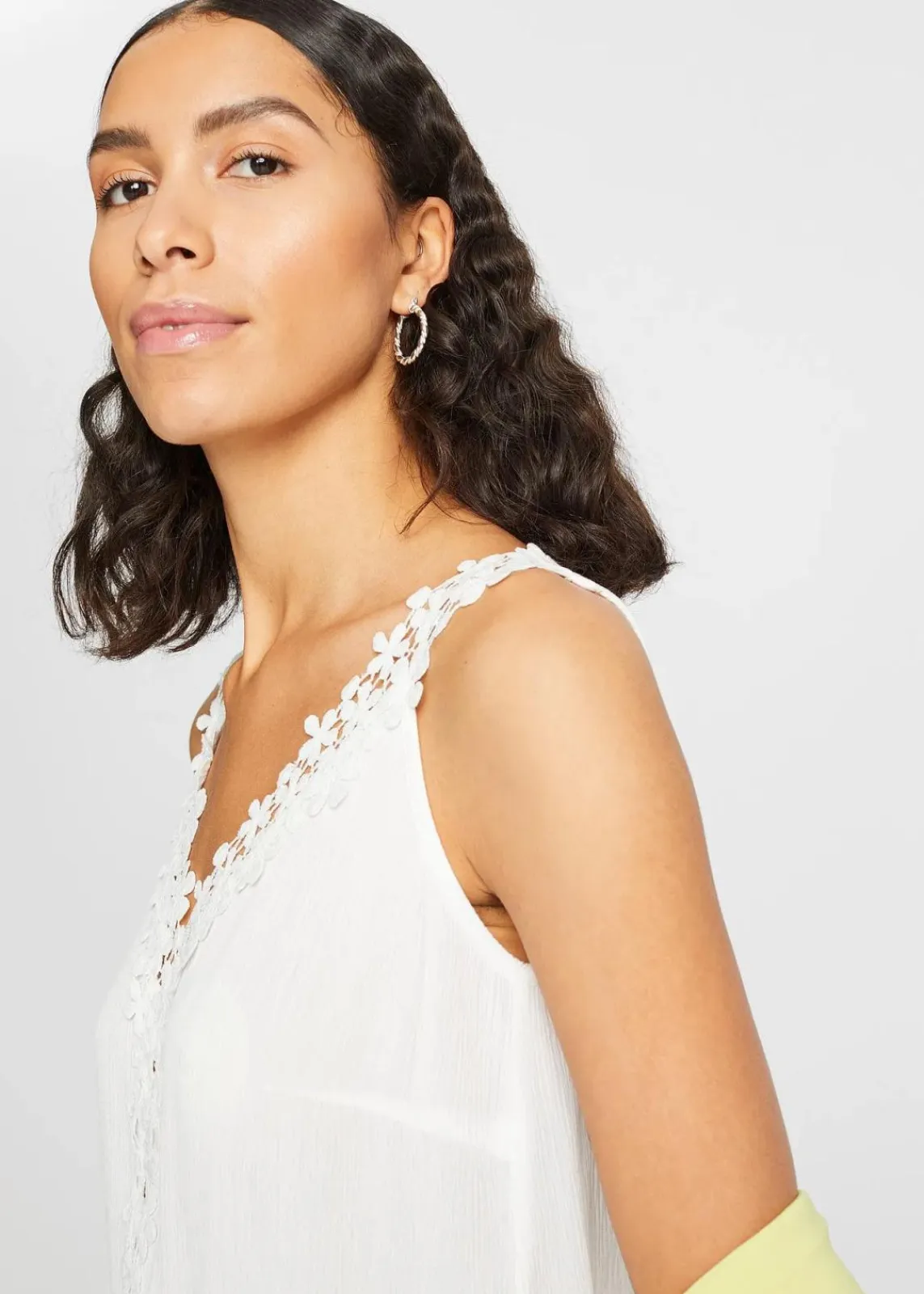 bonprix Blusen & Tuniken|Shirts & Tops^Blusentop aus strukturiertem Crinkle weiß