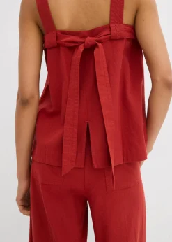 bonprix Shirts & Tops|Blusen & Tuniken^Blusentop mit Bindedetail hinten aus Viskose-Mix karminrot