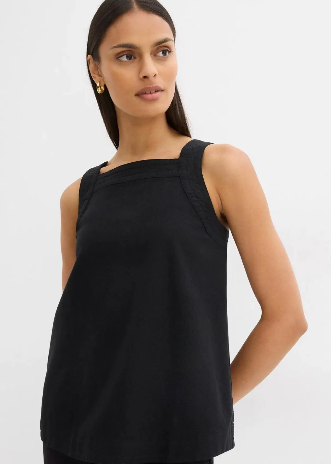 bonprix Bekleidung·Jacken & Mäntel|Blusen & Tuniken^Blusentop mit Bindedetail hinten aus Viskose-Mix schwarz