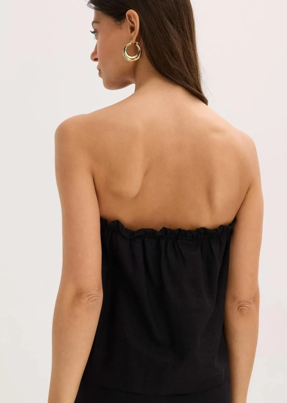 bonprix Shirts & Tops|Blusen & Tuniken^Blusentop mit Leinenanteil schwarz