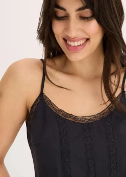 bonprix Shirts & Tops|Blusen & Tuniken^Blusentop mit Lochstickerei aus reiner Baumwolle schwarz