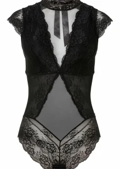 bonprix Wäsche·Bodies|Wäsche·Dessous^Body aus zarter Spitze schwarz
