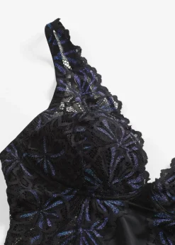 bonprix Wäsche·Bodies|Wäsche·Dessous^Body mit Glitzergarn schwarz