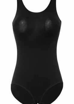 bonprix Bodies|Baumwollunterwäsche^Body ohne Bügel mit Baumwolle schwarz