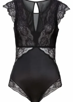 bonprix Wäsche·Bodies|Wäsche·Dessous^Body ohne Bügel mit zarter Spitze schwarz