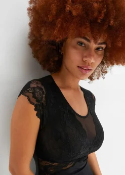 bonprix Wäsche·Bodies|Wäsche·Dessous^Body ohne Bügel mit zarter Spitze schwarz