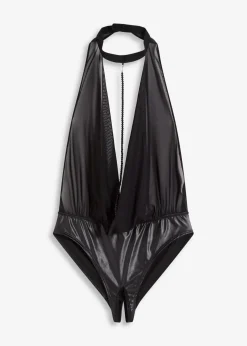 bonprix Wäsche·Erotikwäsche|Erotikwäsche^Body ouvert mit Wetlook schwarz