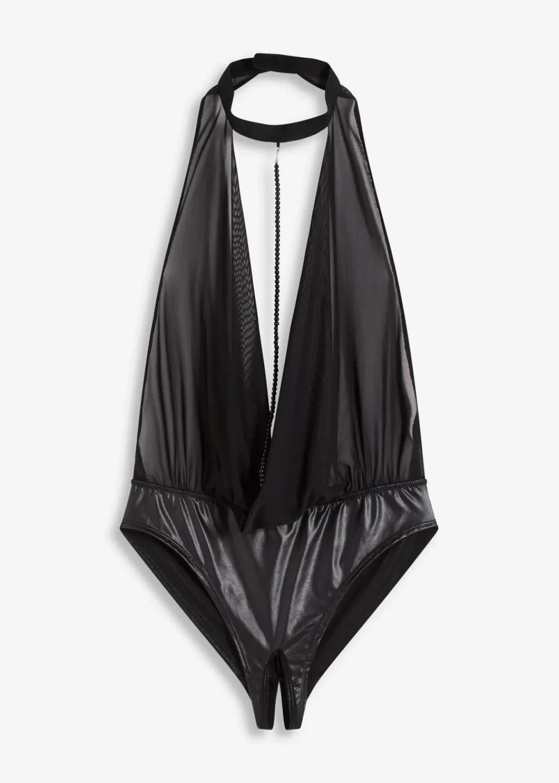 bonprix Wäsche·Erotikwäsche|Erotikwäsche^Body ouvert mit Wetlook schwarz