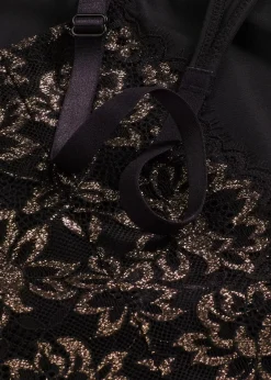 bonprix Wäsche·Bodies|Wäsche·Shapewear^Body Shaper mit leichter Formkraft und Glitzergarn schwarz/metallic kupfer