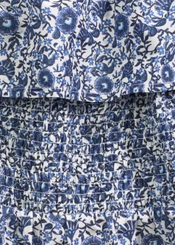 bonprix Kleider^Boho-Midikleid mit Carmenausschnitt aus leichter Baumwolle blau bedruckt