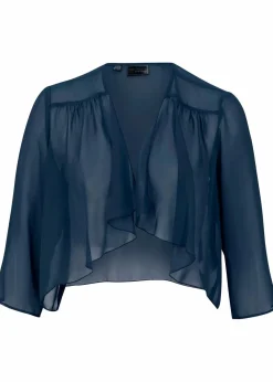 bonprix Bekleidung·Hosen|Nachhaltigere Materialien^Bolero aus feinem Chiffon dunkelblau