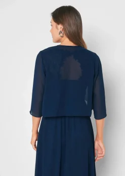bonprix Bekleidung·Hosen|Nachhaltigere Materialien^Bolero aus feinem Chiffon dunkelblau