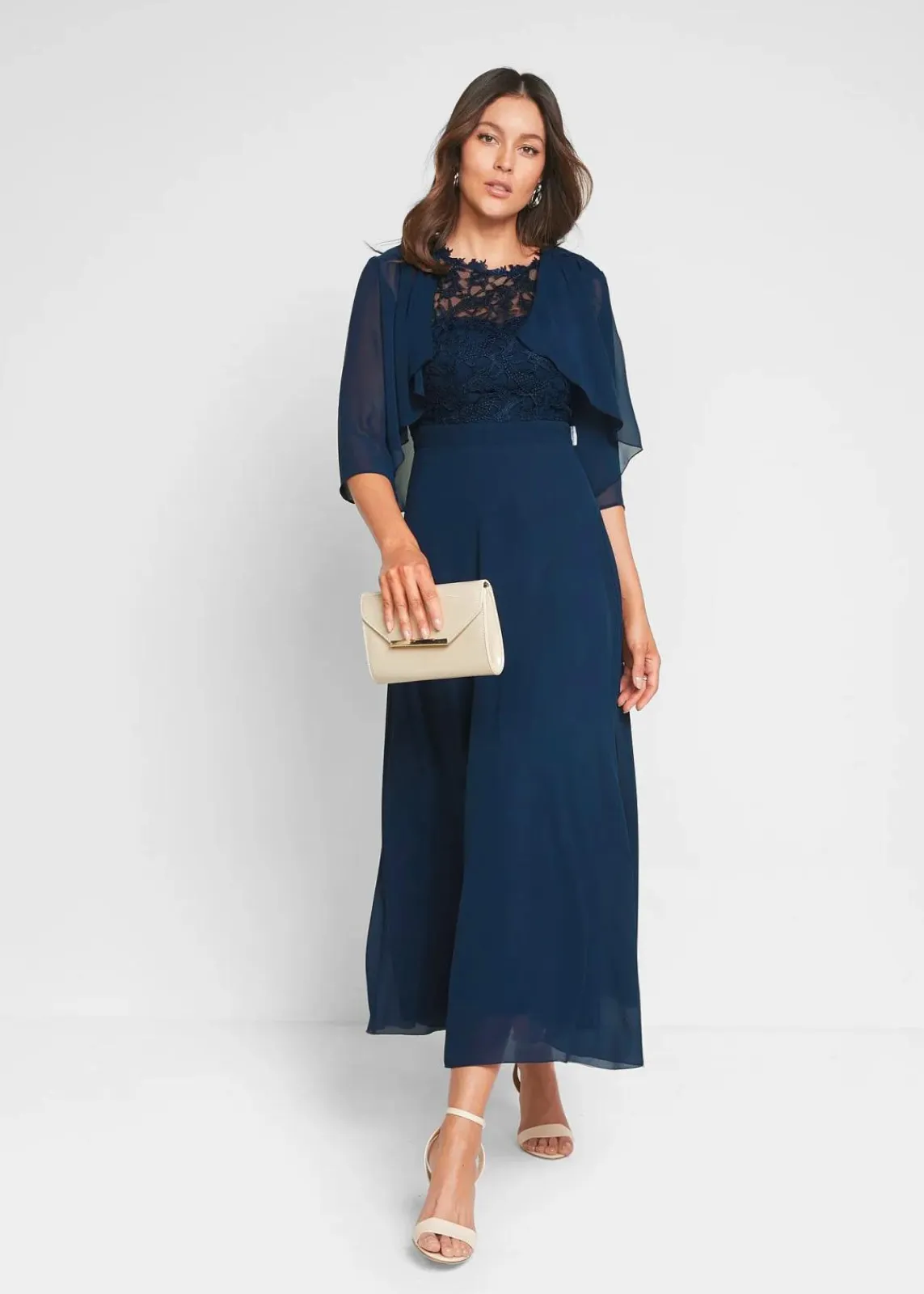 bonprix Bekleidung·Hosen|Nachhaltigere Materialien^Bolero aus feinem Chiffon dunkelblau