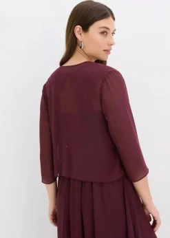 bonprix Jacken & Mäntel|Festliche Mode^Bolero aus feinem Chiffon weinrot