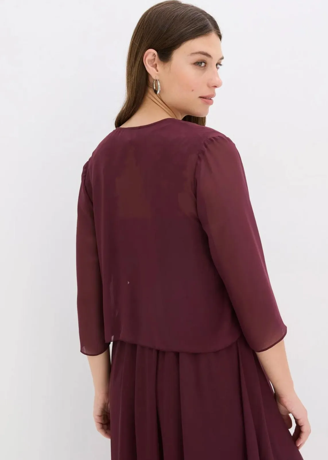 bonprix Jacken & Mäntel|Festliche Mode^Bolero aus feinem Chiffon weinrot