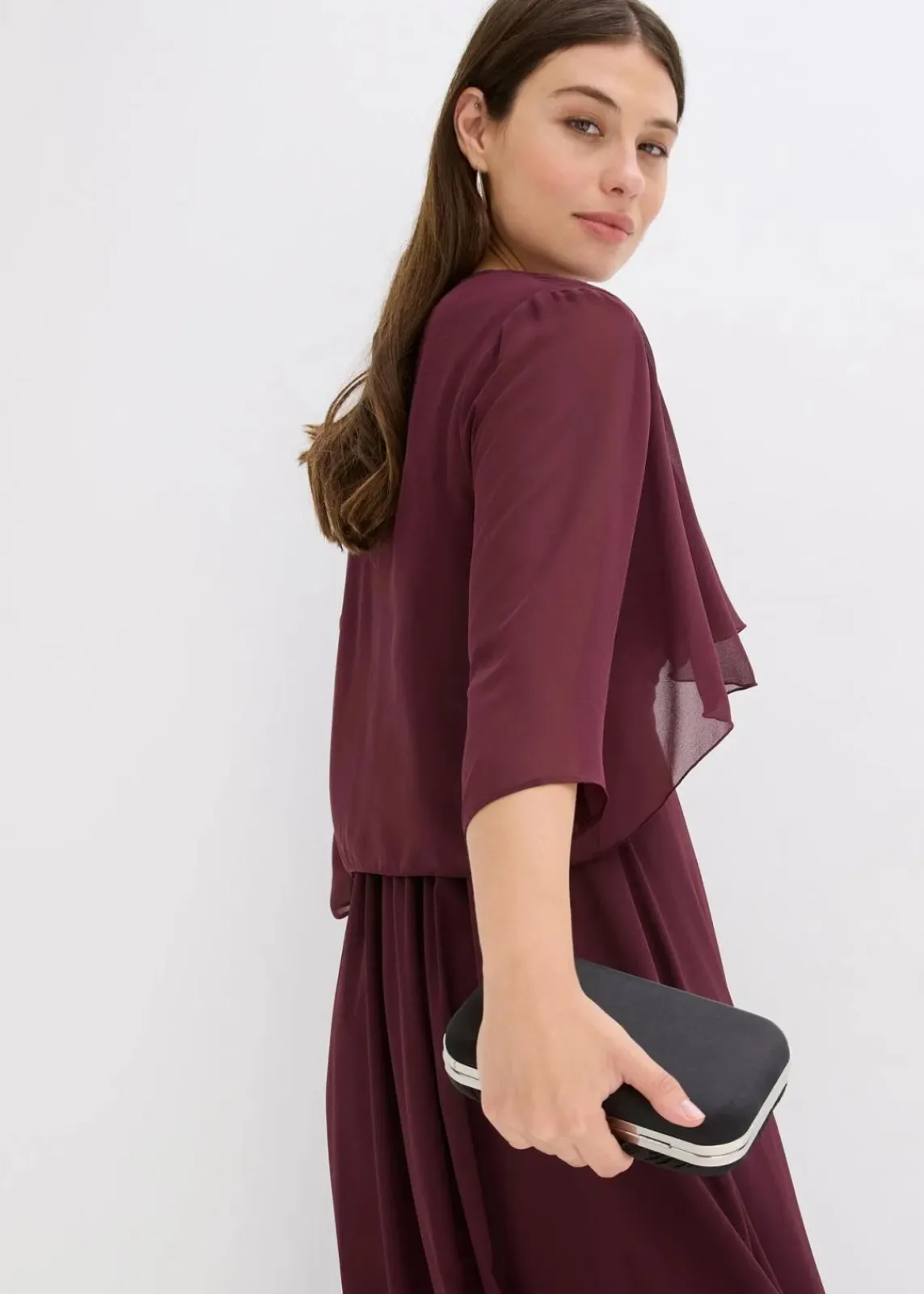 bonprix Jacken & Mäntel|Festliche Mode^Bolero aus feinem Chiffon weinrot