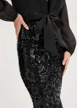 bonprix Bekleidung·Hosen|Festliche Mode^Bolero aus feinem Tüll mit Binde-Detail schwarz