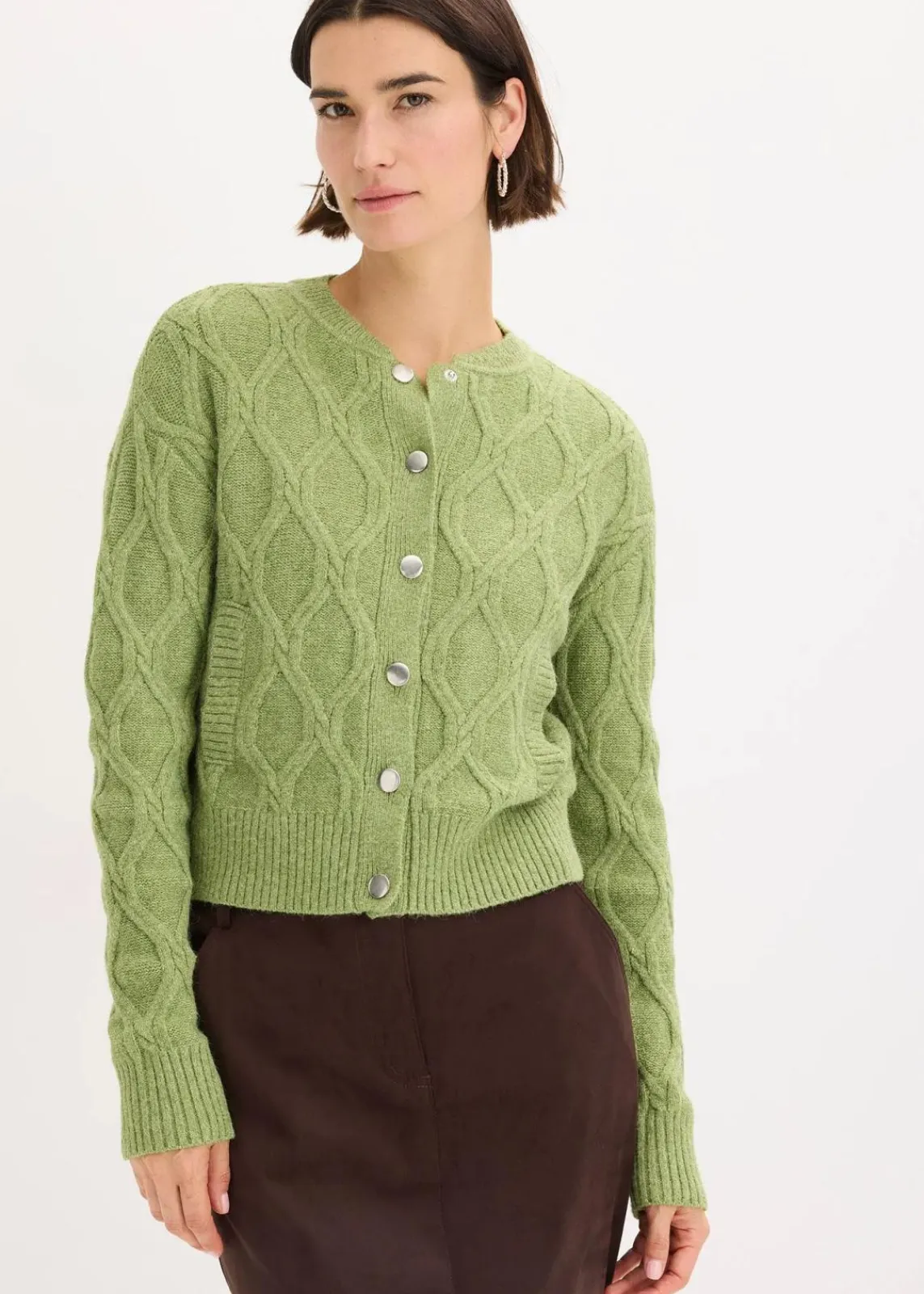 bonprix Bekleidung·Umstandsmode|Strickmode^Bomberjacke mit Wollanteil moos