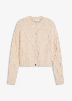 bonprix Bekleidung·Umstandsmode|Strickmode^Bomberjacke mit Wollanteil sand meliert