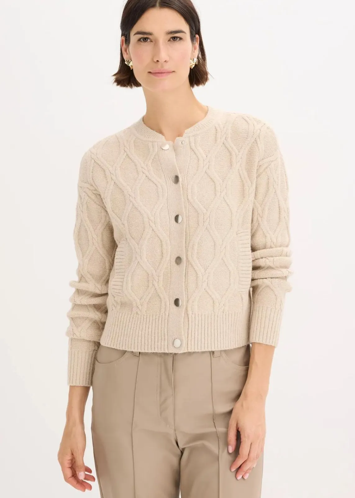 bonprix Bekleidung·Umstandsmode|Strickmode^Bomberjacke mit Wollanteil sand meliert