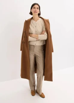 bonprix Bekleidung·Umstandsmode|Strickmode^Bomberjacke mit Wollanteil sand meliert