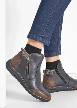bonprix Komfortschuhe|Boots^Boot aus Leder dunkelblau/braun