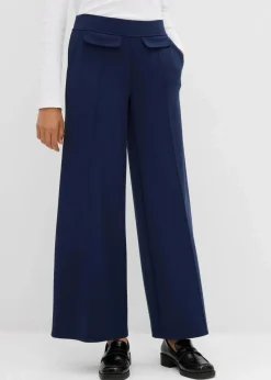 bonprix Bekleidung·Kleider|Hosen^Bootcut Hose aus leicht glänzendem Viskose-Mix dunkelblau