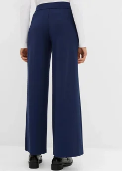 bonprix Bekleidung·Kleider|Hosen^Bootcut Hose aus leicht glänzendem Viskose-Mix dunkelblau