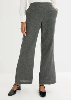 bonprix Bekleidung·Kleider|Hosen^Bootcut Hose in Tweedoptik schwarz/wollweiß meliert