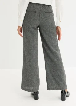 bonprix Bekleidung·Kleider|Hosen^Bootcut Hose in Tweedoptik schwarz/wollweiß meliert