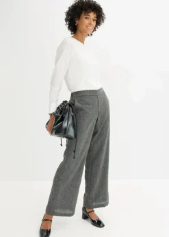 bonprix Bekleidung·Kleider|Hosen^Bootcut Hose in Tweedoptik schwarz/wollweiß meliert