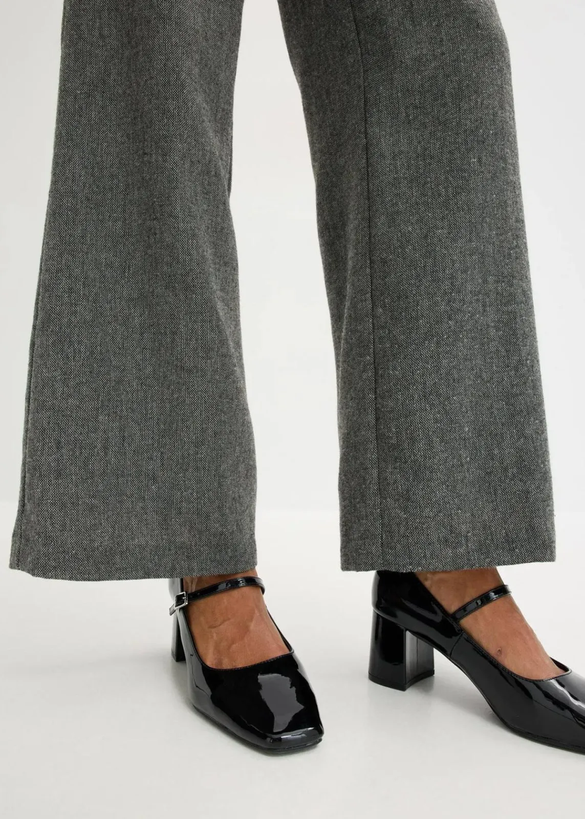 bonprix Bekleidung·Kleider|Hosen^Bootcut Hose in Tweedoptik schwarz/wollweiß meliert
