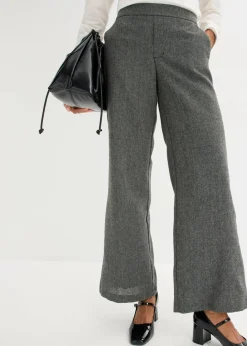 bonprix Bekleidung·Kleider|Hosen^Bootcut Hose in Tweedoptik schwarz/wollweiß meliert
