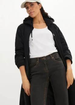 bonprix Jeans|Kurzgrößen^Bootcut Jeans High Waist, Stretch schwarz