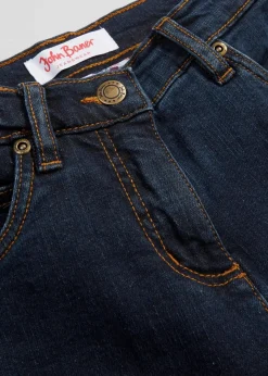 bonprix Jeans|Kurzgrößen^Bootcut Jeans High Waist, Stretch dunkelblau