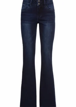 bonprix Kurzgrößen|Bekleidung·Shirts & Tops^Bootcut Jeans High Waist, Shaping-Ultra-Soft dunkelblau used