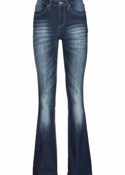 bonprix Bekleidung·Shirts & Tops|Jeans^Bootcut Jeans High Waist, Komfort-Stretch dunkelblau used