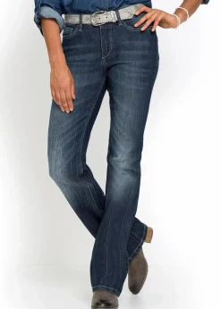 bonprix Bekleidung·Shirts & Tops|Jeans^Bootcut Jeans High Waist, Komfort-Stretch dunkelblau used