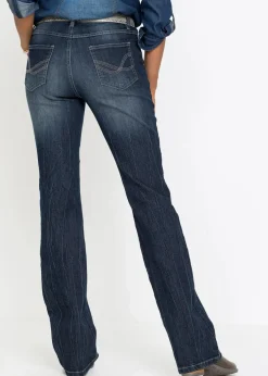 bonprix Bekleidung·Shirts & Tops|Jeans^Bootcut Jeans High Waist, Komfort-Stretch dunkelblau used