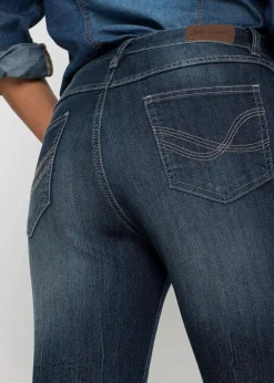 bonprix Bekleidung·Shirts & Tops|Jeans^Bootcut Jeans High Waist, Komfort-Stretch dunkelblau used