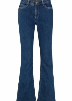 bonprix Jeans|Bekleidung·Shirts & Tops^Bootcut Jeans Mid Waist, Bio-Baumwolle blau