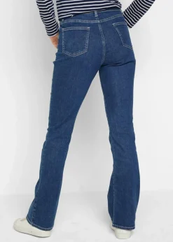 bonprix Jeans|Bekleidung·Shirts & Tops^Bootcut Jeans Mid Waist, Bio-Baumwolle blau