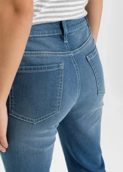 bonprix Kurzgrößen|Bekleidung·Shirts & Tops^Bootcut Jeans Mid Waist, Bio-Baumwolle blau denim
