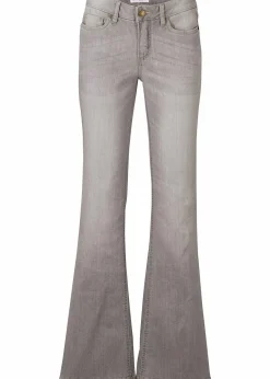 bonprix Jeans|Bekleidung·Shirts & Tops^Bootcut Jeans Mid Waist, Komfort-Stretch hellgrau used