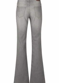 bonprix Jeans|Bekleidung·Shirts & Tops^Bootcut Jeans Mid Waist, Komfort-Stretch hellgrau used