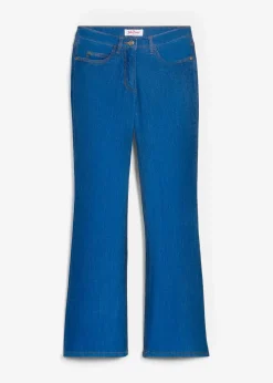 bonprix Jeans|Kurzgrößen^Bootcut Jeans Mid Waist, Stretch blau