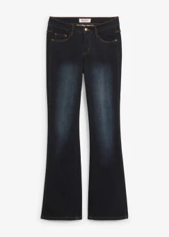 bonprix Bekleidung·Shirts & Tops|Jeans^Bootcut Jeans Mid Waist, Shaping dunkelblau used
