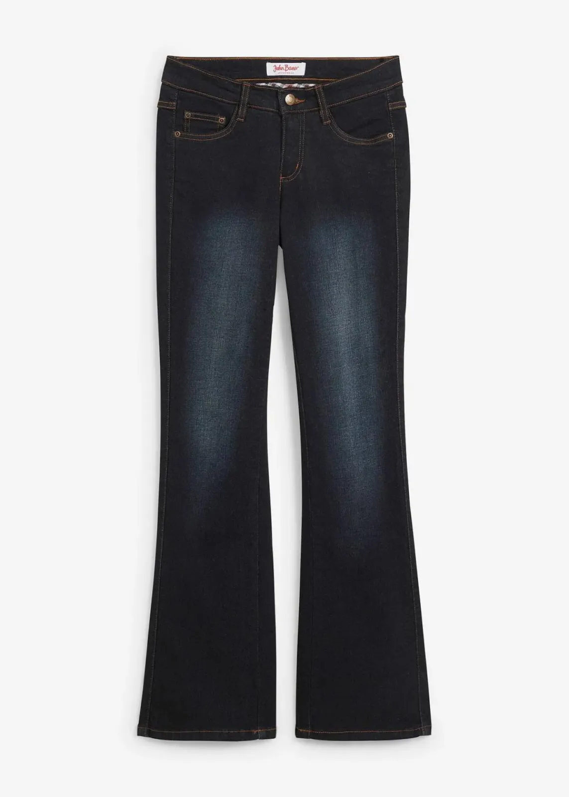 bonprix Bekleidung·Shirts & Tops|Jeans^Bootcut Jeans Mid Waist, Shaping dunkelblau used