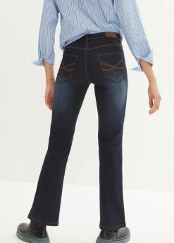 bonprix Bekleidung·Shirts & Tops|Jeans^Bootcut Jeans Mid Waist, Shaping dunkelblau used